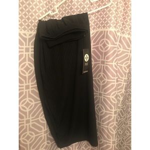 Plus Size Black Midi Skirt.